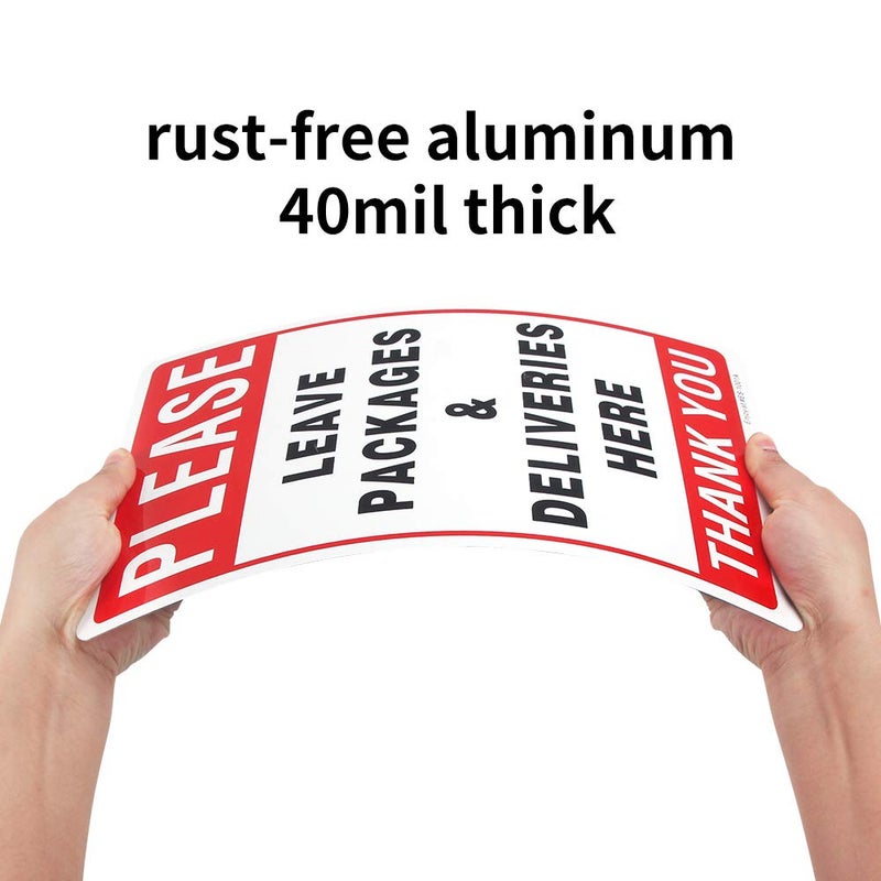 Enjoyist Please Leave Deliveries and Packages Here Sign 12"x 8" .04" Rust Free Aluminum - UV Protected and Weatherproof - Image 3